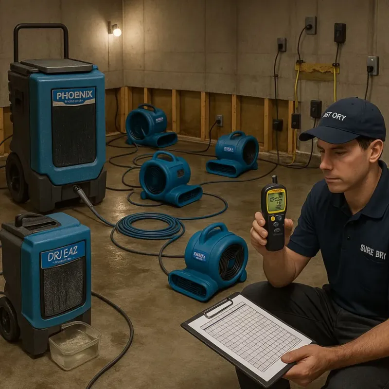 Structural Drying and Dehumidification process in North Star, DE